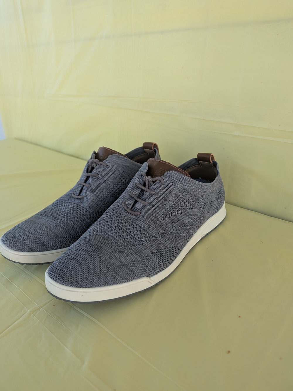 Men's Grey Knit Lace-Up Sneakers